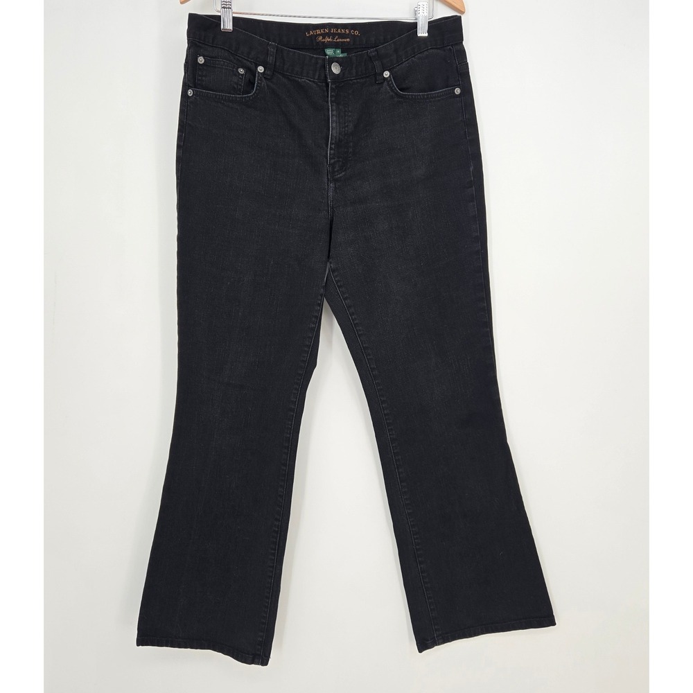 Ralph Lauren Jeans Co Womens 14 Black Classic Bootcut Jeans High Rise Stretch